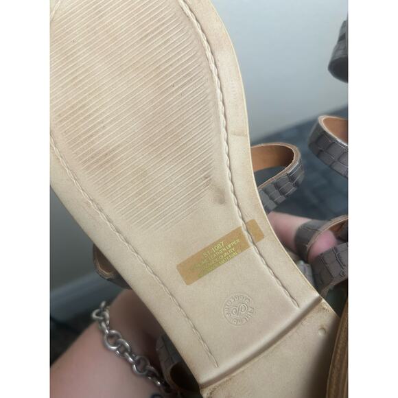 Bella Vita Women's Size 6 Strappy Sandal Gray Brown Italian Leather Crocodile - Picture 8 of 12